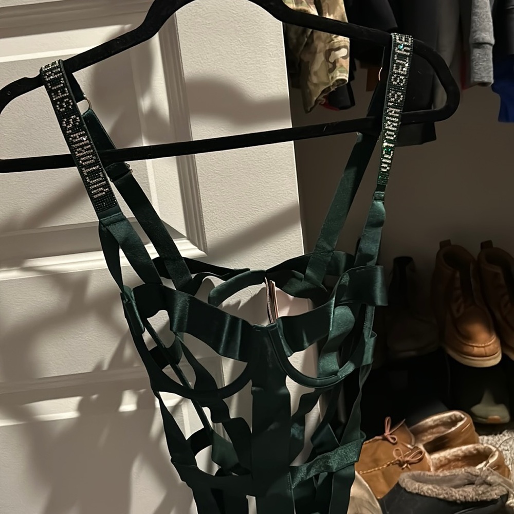 Emerald green one piece lingerie